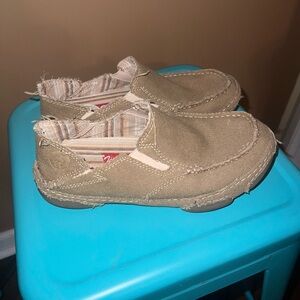 Tony Lama Tan Canvas Loafers